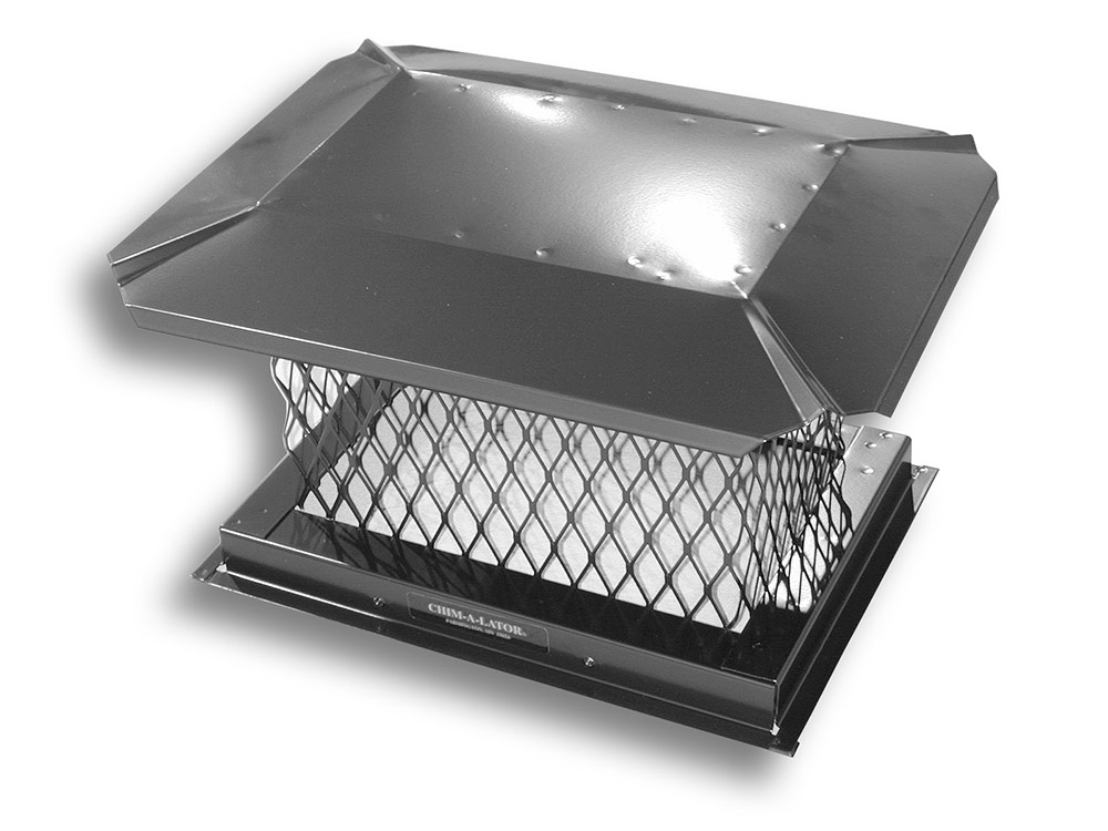 Square Black Galvanized Chimney Cap - Multiple Sizes